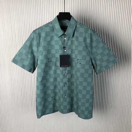 Louis Vuitton Printed Short-Sleeved Cotton Shirt 1AFQXX