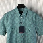 Louis Vuitton Printed Short-Sleeved Cotton Shirt 1AFQXX