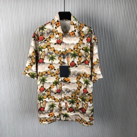 Louis Vuitton Monogram Short-Sleeved Silk Shirt 1AFQYR