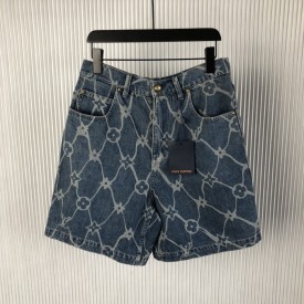 Louis Vuitton Monogram Printed Denim Shorts 1AFQFG