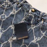 Louis Vuitton Monogram Printed Denim Shorts 1AFQFG