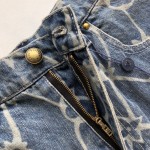 Louis Vuitton Monogram Printed Denim Shorts 1AFQFG