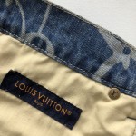 Louis Vuitton Monogram Printed Denim Shorts 1AFQFG