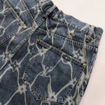 Louis Vuitton Monogram Printed Denim Shorts 1AFQFG