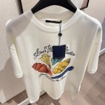 Louis Vuitton Printed Short-Sleeved Cotton T-Shirt 1AFR48