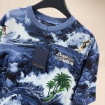 Louis Vuitton Printed Short-Sleeved Cotton T-Shirt 1AFRFL