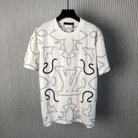 Replica Louis Vuitton Embroidered Cotton T-Shirt