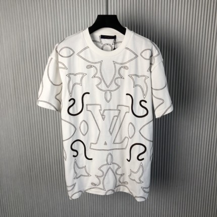 Louis Vuitton Embroidered Cotton T-Shirt 1AFWVN