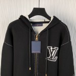 Louis Vuitton Graphic Intarsia Zipped Cotton Hoodie 1AFXKW