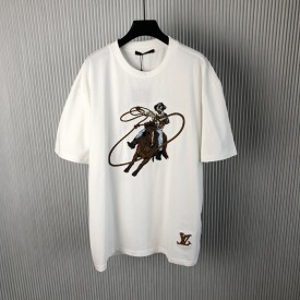 Louis Vuitton Graphic Embroidered Cotton T-Shirt 1AFXNO