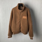 Louis Vuitton Leather Patch Fleece Blouson 1AFXTM