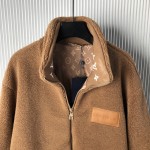 Louis Vuitton Leather Patch Fleece Blouson 1AFXTM