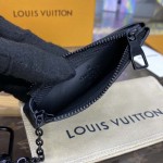 Louis Vuitton Black Aerogram cowhide leather Key Pouch M81031