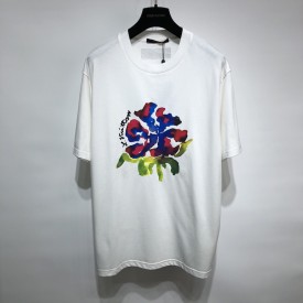 Louis Vuitton Printed Flower Drop Shoulders Tee 1A9GP3