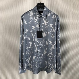 Replica LV Printed Leaf Regular Shirt