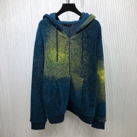 Replica LV Embroidered Zip Through Hoodie