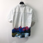 Louis Vuitton Landscape Short-Sleeved Denim Shirt 1AA5C2