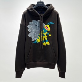 Replica Louis Vuitton Graphic Bee Patched Hoodie