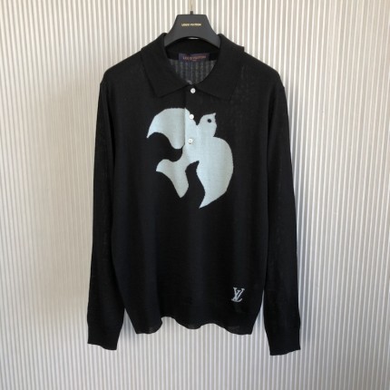 Louis Vuitton Graphic Long-Sleeved Knit Polo 1AAT4M