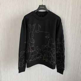 Replica LV Music Line Embroidered Crewneck