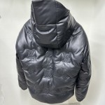 Louis Vuitton Monogram Leather Hooded Down Jacket 1AATKJ