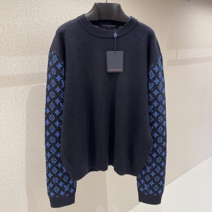 Louis Vuitton Monogram Mix Cashmere Crewneck 1AATLQ