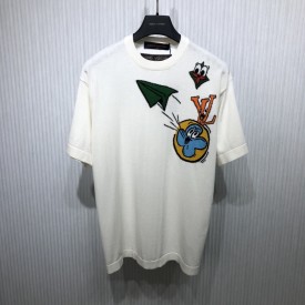 Replica LV Monogram Comics Intarsia Short-Sleeved Crewneck