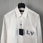 Louis Vuitton Long-Sleeved Regular Shirt With Placed Graphic White