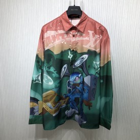 Replica Louis Vuitton Printed Long-Sleeved Shirt