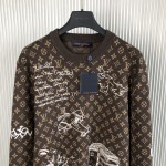 Louis Vuitton Monogram Embroidered Wool Crewneck 1ABXYW