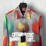 Louis Vuitton Printed Long-Sleeved Silk Shirt 1ABYAK