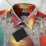 Louis Vuitton Printed Long-Sleeved Silk Shirt 1ABYAK