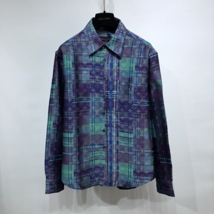 LV Monogram Neon Check Oversized Business Shirt 1A97EA