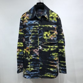 Replica LV Printed Monogram Denim Shirt