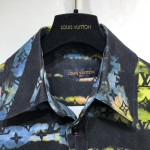 LV Printed Monogram Tie-Dye Denim Shirt 1A9A3R