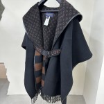 Louis Vuitton Hooded Cape Coat with Belt