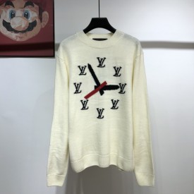 Replica LV Clock Intarsia Pullover