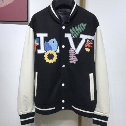 LV Crochet Flowers Varsity Jacket 1A7QJ7