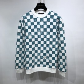 Replica LV Damier Printed Crewneck