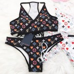 LV Game on Racer Back Bikini Black