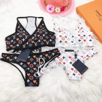 LV Game on Racer Back Bikini White