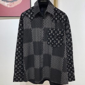 LV Monogram Waves Giant Damier Flannel Shirt 1A7YGA