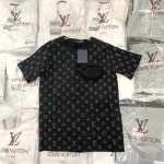 LV hook and loop monogram short pocket t shirt black