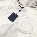 LV hook and loop monogram short pocket t shirt white