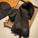 LV Petit Damier Scarf and Beanie NM wool set Brown