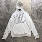 LV Planes Printed Hoodie White 1A5WBY