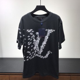 Replica LV planes printed t shirt black