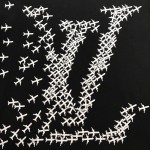 LV planes printed t shirt black