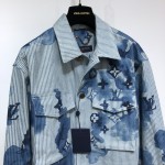 LV Striped Monogram Workwear Denim Shirt 1A8QYE