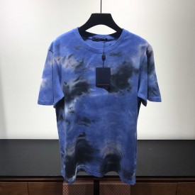 LV T Shirt Camo Tie & Dye Blue